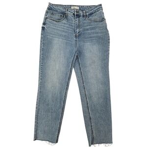 OAT New York High Rise Straight Leg Raw Hem Jeans Women's Size 10/30